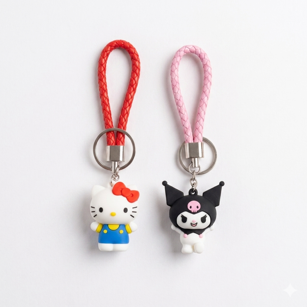 LLAVEROS DE HELLO KITTY Y KUROMI 
